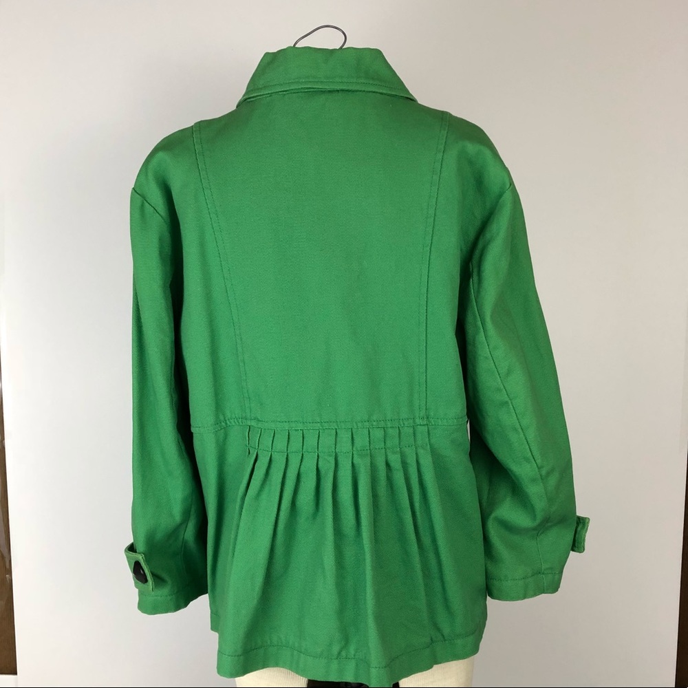 Green coat with chunky black buttons Large - Picture 4 of 5
